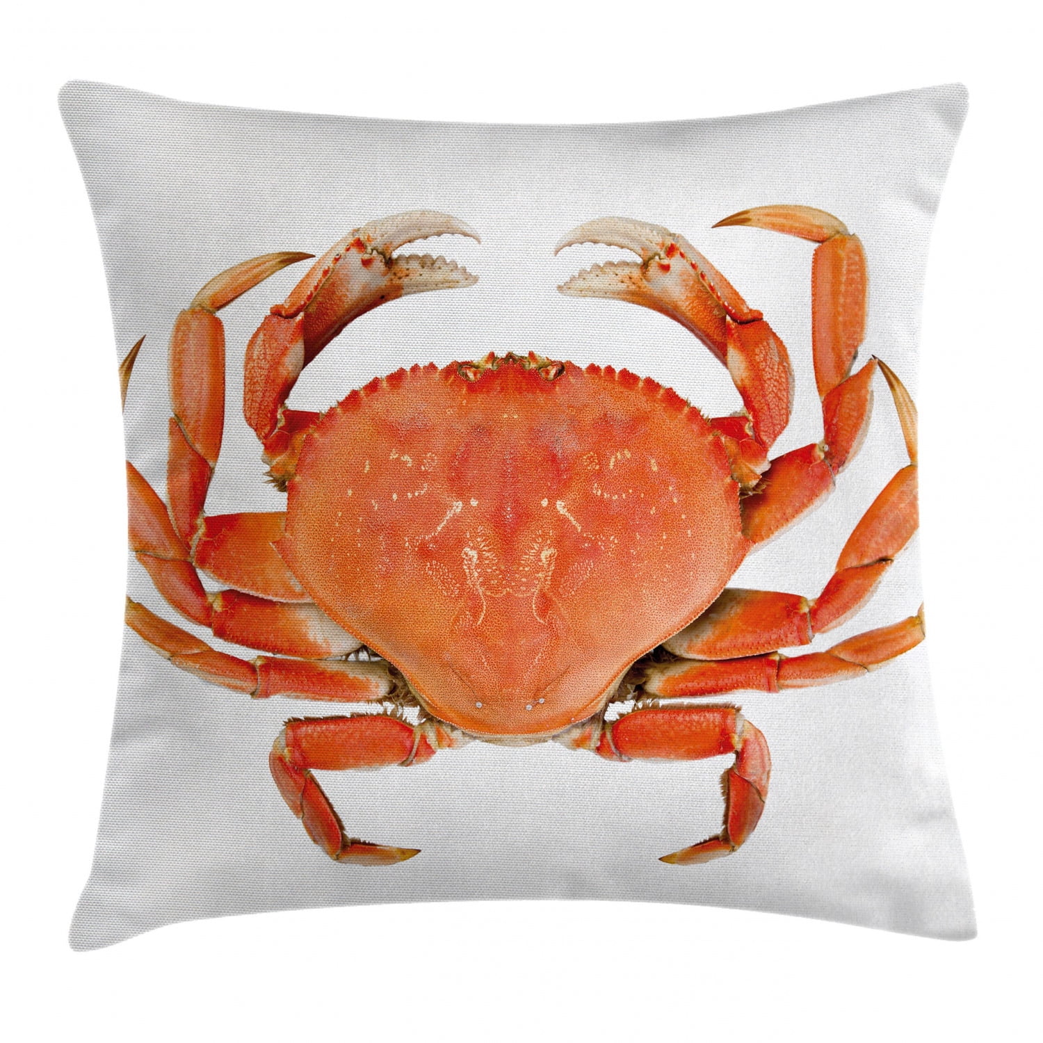 Crabs Decor Throw Pillow Cushion Cover, Sea Animals Theme a Cooked