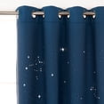 thumbnail image 2 of Aurora Home Night Sky Laser Punched Blackout Thermal Silver Grommet Curtains (Set of 2) Indigo, 2 of 5