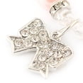 thumbnail image 3 of Cat Plastic Bead Rhinestone Decor Bowknot Pendent Pet Necklace Collar Light Pink, 3 of 4