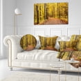 thumbnail image 3 of Designart Bright Autumn Forest Panorama - Modern Forest Throw Pillow - 12x20, 3 of 5