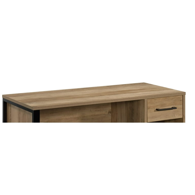 Mainstays Wood Metal Desk Rustic Weathered Oak Finish Walmart