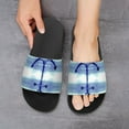 thumbnail image 6 of GZHJMY Stylish Slides for Women Men, Nautical Style Blue Striped Anchor Soft Flexible Slip-on Sandals Slippers, 6 of 7