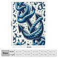 thumbnail image 4 of GOSMITH Anchor, Hand Drawn Anchors and Entangled Ropes Nautical Equipment Artwork Monochrome, Sea Blue White Flannel Blanket for Bed White, 4 of 6