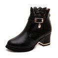 thumbnail image 2 of Puntoco Winter Warm Boots Clearanc Women'S Ladies Fall Winter Vintage Leather Lace Short Shoes Black 7.5(38), 2 of 9