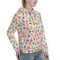 thumbnail image 6 of Lsque Tulips Flowers Pattern Casual Women's Hoodie,Hooded Sweatshirt with Kangaroo Pocket,Pullover Hoodie with Eye-catching Drawstrings-Small, 6 of 7