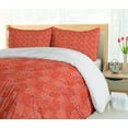 thumbnail image 5 of Ambesonne Botanical Duvet Cover Sets, Carnation Blossoms Leaves, 2-Queen, Vermilion White, 5 of 7
