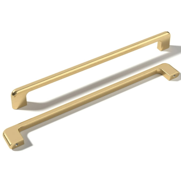 monti hardware / 1 Pack Poignées de Meuble en Métal Brossé Satin Doré 8.8 Pouces Trou Central / Poignées de Tiroir de Décoration Intérieure de Salle de Bain / Poignées de Meuble de Cuisine en Métal Inoxydable / Collection Grappa