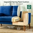 thumbnail image 3 of Velvet Spring Couch, 68" Comfy Loveseat Sofa Blue, Mid Century Modern Tufted Love Seat, Small Couch with Solid Wood Frame, 3 Seater Sofa for Living Room, Bedroom, Apartment, Small Spaces, 3 of 8