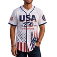 thumbnail image 2 of 250th Anniversary USA Shirt for Men 1776-2026 Independence Day Tees T-Shirts, Plus Size Men's Tops America Flag & Statue of Liberty Baseball Jersey Fashion Short Sleeve Button Blouses Freedom Gifts, 2 of 9