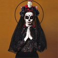 thumbnail image 3 of Skull Flower Hairband Skull Horror Floral Hairbands For Halloween Parties Role-playing Events, 3 of 5