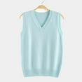 thumbnail image 2 of TTUHYWXI Women’s Sweater Vest V Neck JK Uniform Kint Vests Solid Classic Sleeveless Pullover Sweaters Tops (Light Blue, 3XL), 2 of 3