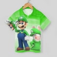 thumbnail image 3 of Luigi's Mansion Anime Kid's Short Sleeved Shirt Summer Daily Casual Button-Down Shirts Tee Top Teen Beach Clothing With Pocket, 3 of 7