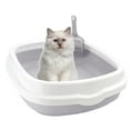 thumbnail image 4 of Bvdfgk Anti Splashing Cat Litter Box with Surrounded Top Cover Tray Sand Box Detachable Gray Large, 4 of 9