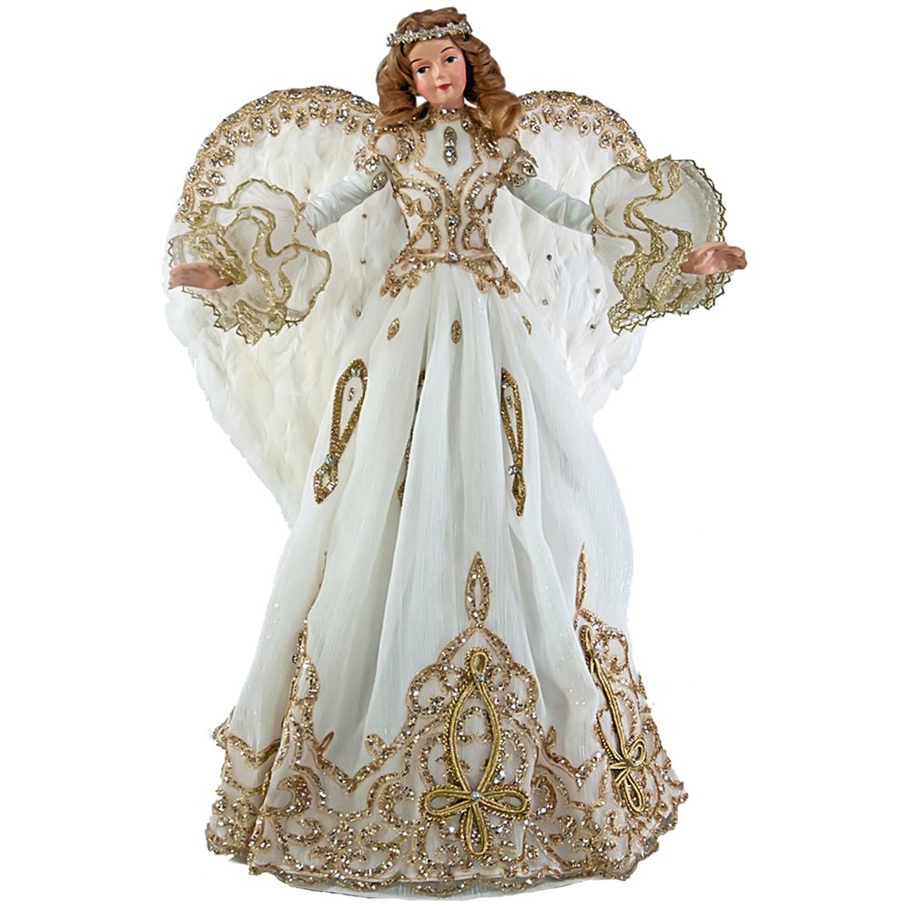 Katherine's Collection White Angel Tree Topper Thread of Gold 18