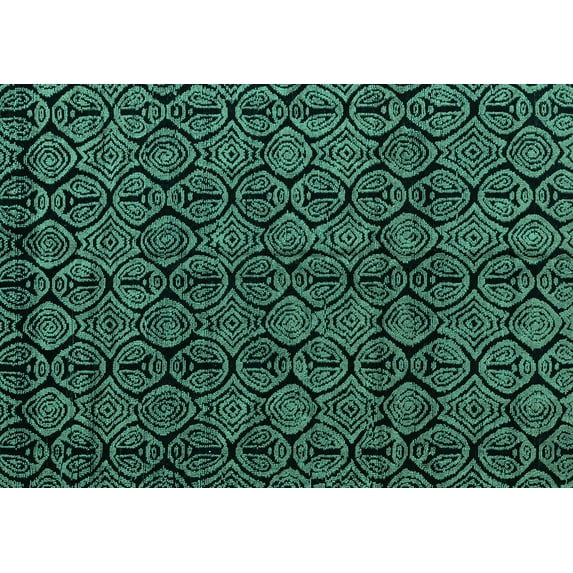 Ahgly Company Machine Washable Indoor Rectangle Abstract Turquoise Blue Modern Area Rugs, 5' x 7'