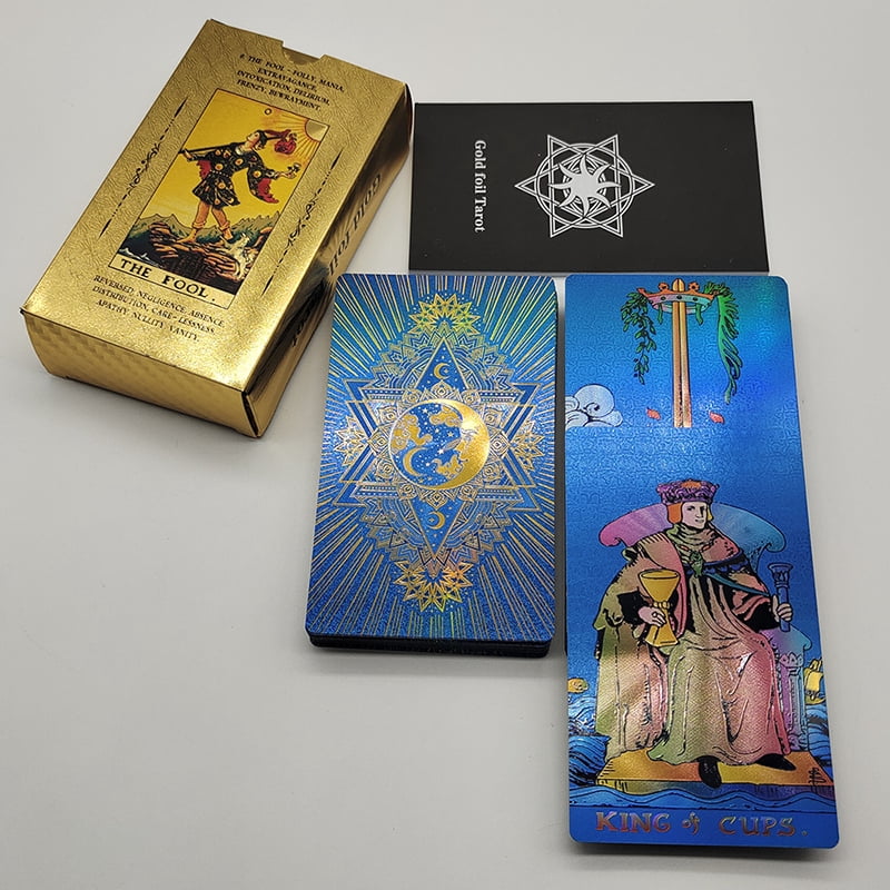 Cost Worthy Luxe Gold Foil Tarot Deck With Nice Plastic Package Board Game of Oracle Cards For Beginners