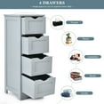 thumbnail image 5 of Gymax Bathroom Floor Cabinet Free Standing Storage Side Organizer W/4 Drawers Grey, 5 of 9