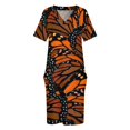 thumbnail image 3 of Winging It (naranja) vestido con bolsillo holgado manga larga vestido de fiesta de lujo para mujer, 3 of 6