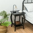 thumbnail image 3 of Gymax Table d'Appoint Table de Bout de Canapé Table de Chevet Table Basse avec Étagère de Rangement Noir, 3 of 10