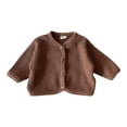 thumbnail image 1 of Gibobby Chamarra niñoRecién nacido bebé Unisex otoño sólido invierno abrigo de manga larga cárdigan ropa(Marrón, 2-3 Años), 1 of 3