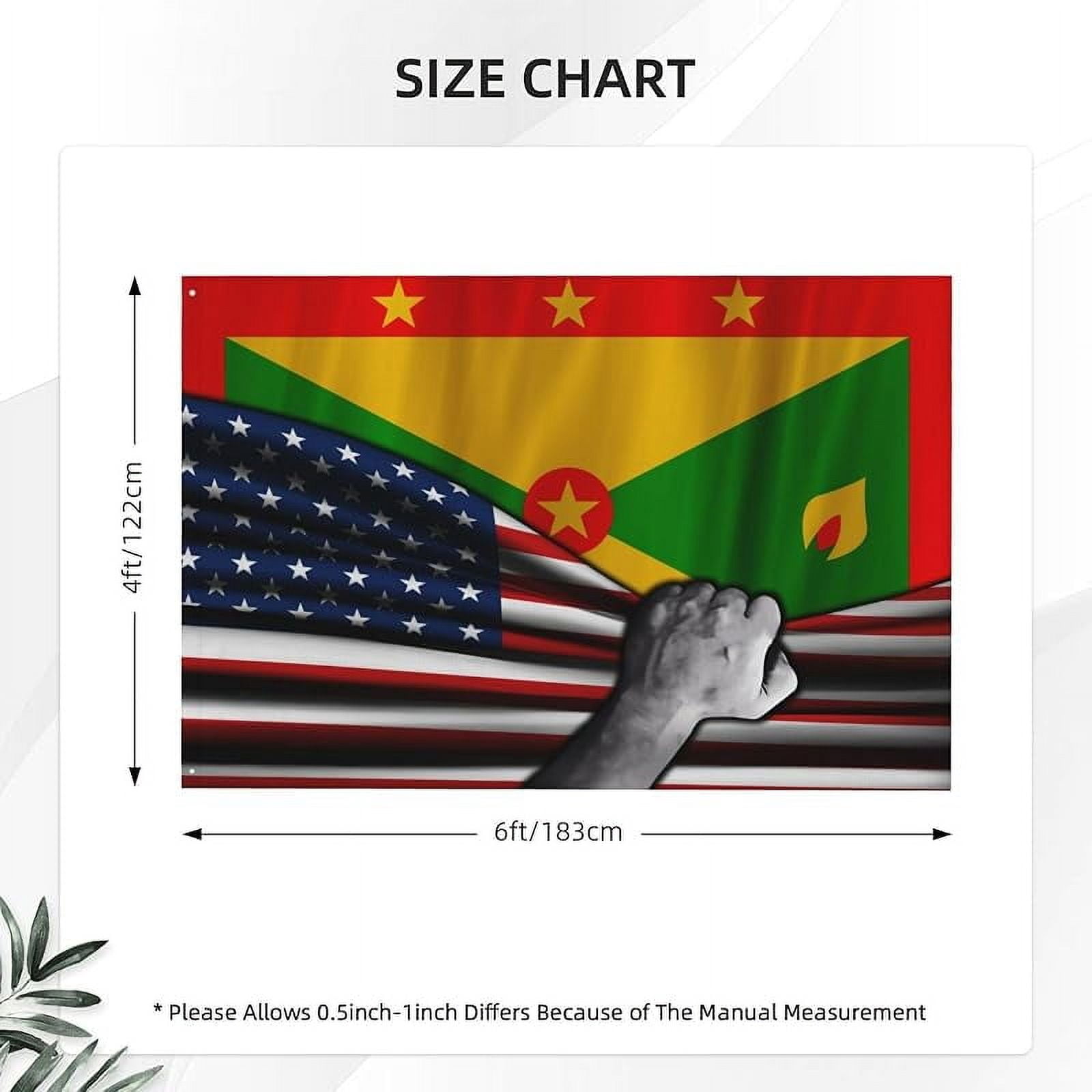 Usa American Flag And Grenadians Grenada Flag Flag 4x6 Ft Double-Sided Printing Thickened Three-Ply Fabric Outdoor Flags Banner Decorations