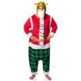 thumbnail image 7 of Shrek Santa Adult Unisex Fleece Hooded Kigurumi Costume Pajama Union Suit, 7 of 7