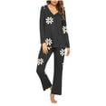 thumbnail image 2 of Riecok 2 Piece Pajama Set for Women V Neck PJ Set Long Sleeve Tops and Pants Cute Print Comfortable Soft Sleepwear, 2 of 5