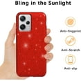 thumbnail image 4 of Compatible with Redmi Note 12 Pro 5G Case Cute Glitter Sparkly Shockproof Xiaomi Redmi Note 12 Pro 5G Phone Case for Women Girls TPU Slim 3 in 1 Protective Cases (Red), 4 of 14