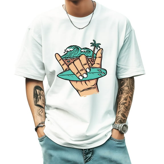 Graphic Tees for Men Summer New Print Casual Tee Fashion Trend Sports Shirt Select