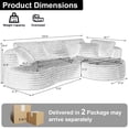 thumbnail image 7 of GNIXUU 120.9” Large Curved Sectional Couch, Luxury Plush Corduroy Boneless Sofa,Modern L-Shaped Cloud Couches for Living Room Office, Right-Facing Chaise, No Assembly Required,Black, 7 of 7