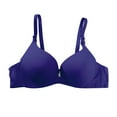 thumbnail image 2 of LOVZFMLL Bras for Women Solid Color Comfort Soft Push Up Bra Breathable Seamless Adjustable Straps Everyday Bralettes Blue L, 2 of 4