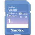 thumbnail image 1 of Tarjeta de memoria SanDisk Creator SD UHS-II V60 de 1 TB con Adobe Cloud, 1 of 6