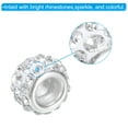 thumbnail image 3 of Uxcell 12mm Rhinestone European Beads, European Large Hole Crystal Charm Beads for DIY Jewelry Making, White 60Pcs, 3 of 6