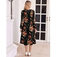 thumbnail image 3 of Zeagoo Fall Dresses for Women Long Sleeve Midi Dress Casual A Line Dresses Pleated Flare Dress with Pockets, 3 of 6
