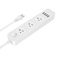 thumbnail image 1 of 3 - Outlet Power Strip with 4 USB Ports, 6.6ft Extension Cord, Surge Protector, 2-Prong to 3-Prong Adapter (White), 1 of 4