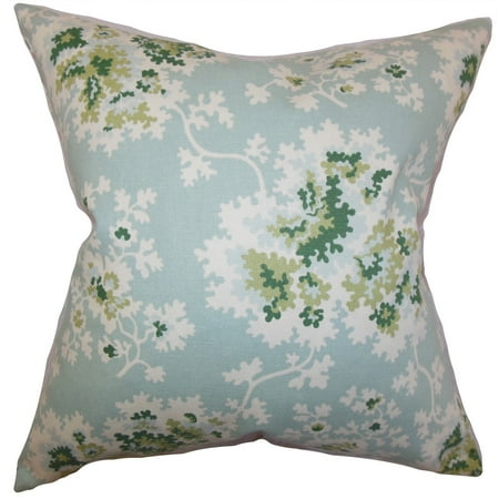 The Pillow Collection Danique Fl 24 Inch Feather Throw The Pillow Collection Danique Fl 24 Inch Feather Throw Sea Green