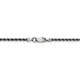 thumbnail image 3 of White Sterling Silver chain Rope 20 in 2.3 mm Ruthenium 2.3mm, 3 of 5