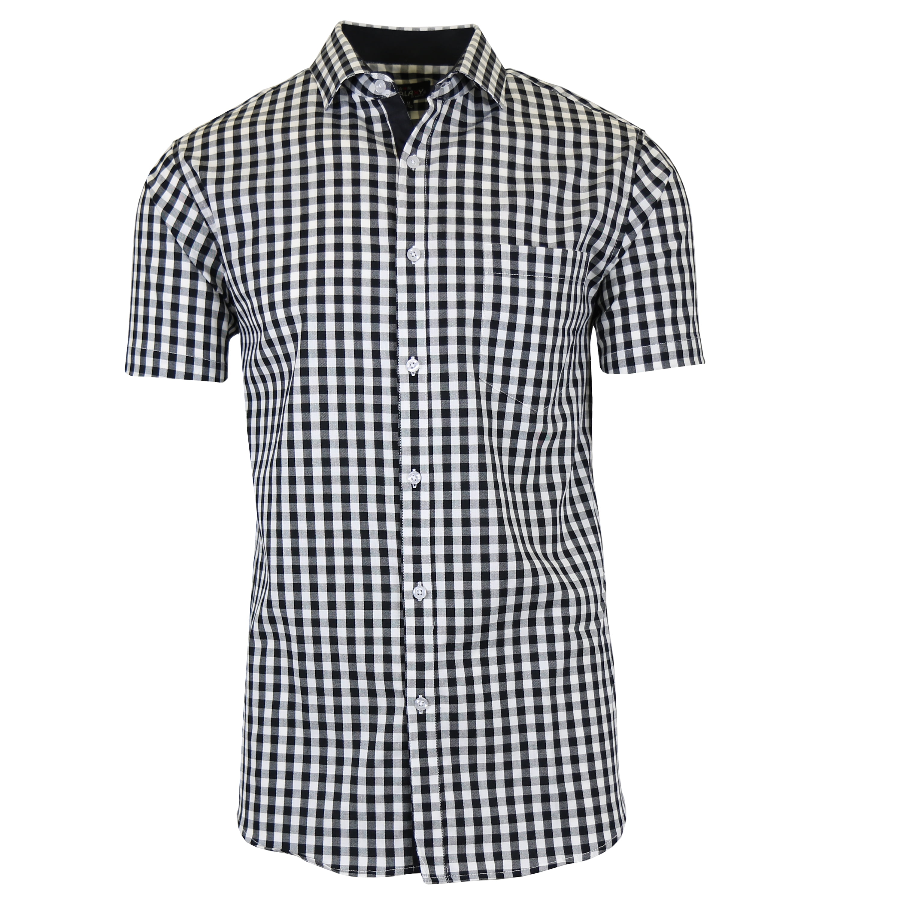 Mens Short Sleeve Casual Dress Shirts Slim Fit Button Down - Walmart.com