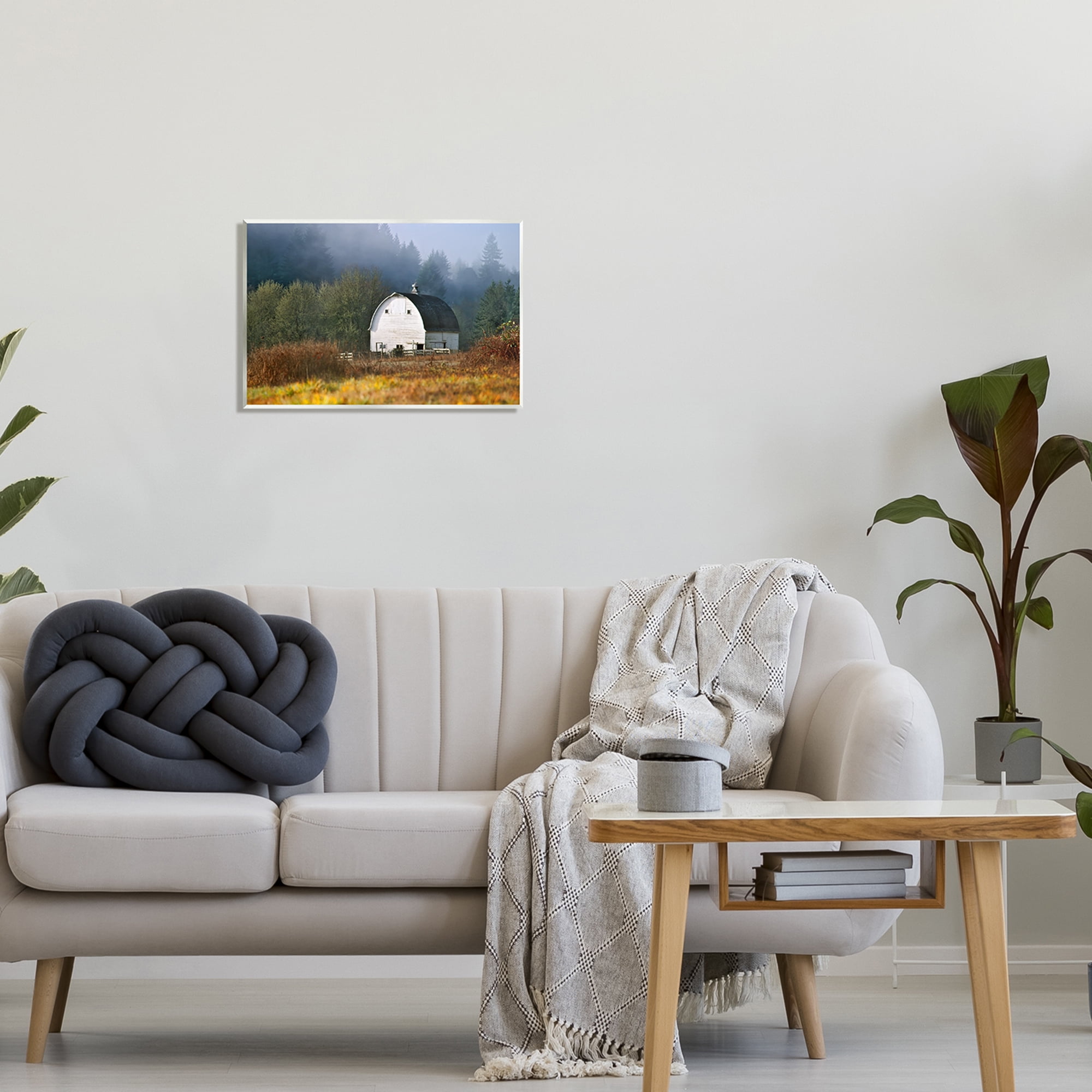Stupell Industries White Barn Woodland Clearing Landscape Photography Unframed Art Print Wall Art