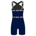 thumbnail image 2 of vastwit Kids Girls One Piece Athletic Swimsuit Criss Cross Bathing Suit Summer Beach Sports Swimwear Navy Blue 8, 2 of 5