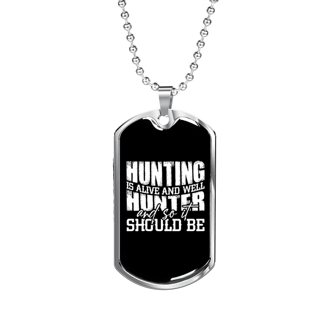 Chasse Chasseur Collier en Acier Inoxydable Ou en or 18 Carats Chien Tag 24" Chaîne