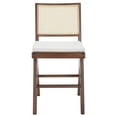 thumbnail image 4 of SAFAVIEH Couture Colette Square Mid Back Counter Stool, Walnut/Natural, 4 of 12