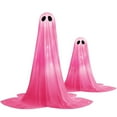 thumbnail image 2 of Halloween Glowing Ghost Decoration – Light-Up Design for Gardens, Yards & Halloween Parties, Soft Glow Enhances Spooky Vibe, Weather-Resistant Material for Outdoor Use, Easy to Set Up, Pink, 18-36in, 2 of 7