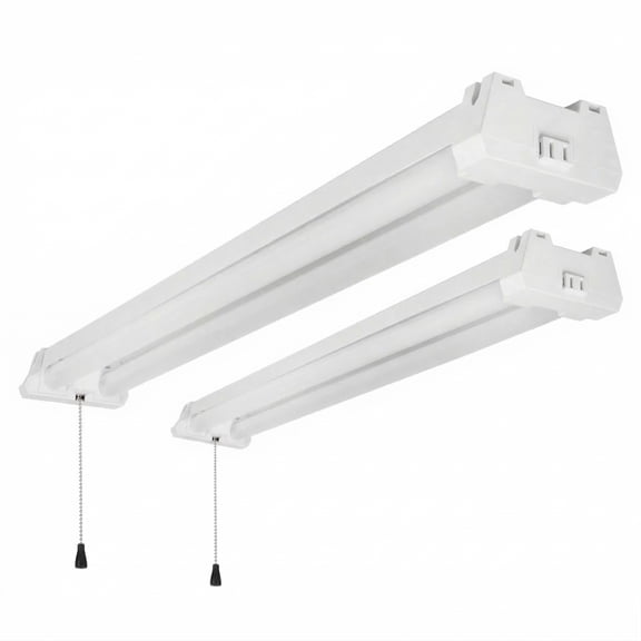 MaxLite 4 feet 2 Pack LED Shop Light Fixture, 43W 120V, 43W, Linkable, for Garage, Workshop, Basement, Warehouse, White - 2 Value Pack