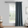 thumbnail image 3 of Exclusive Fabrics  Lounge Embossed Grommet Velvet Curtains - Room Darkening Curtain for Bedroom & Living Room (1 Panel) 50 X 108 - Deep Blue, 3 of 5