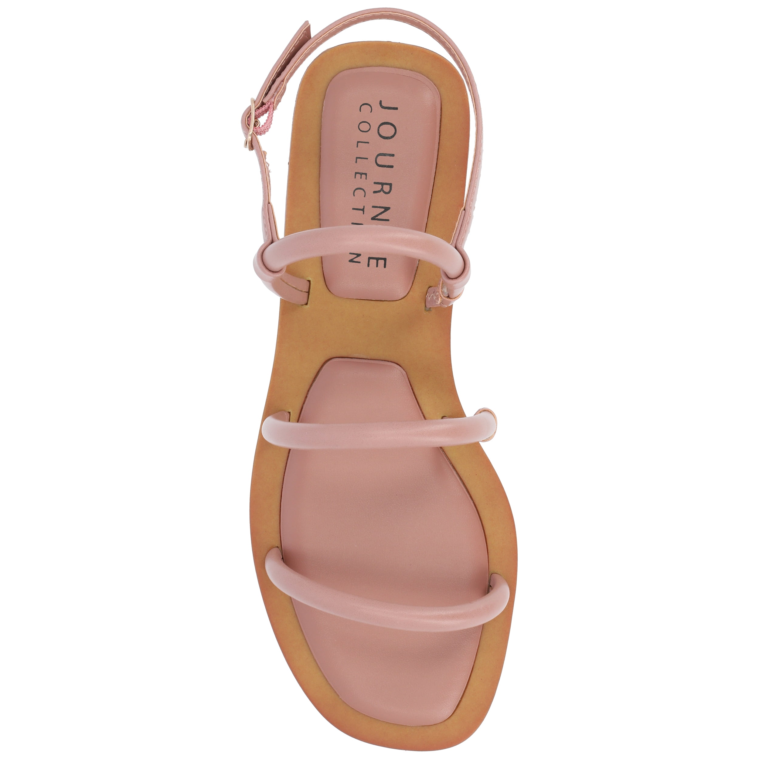 Journee Womens Karrio Buckle Sling Back Flat Sandals