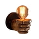 thumbnail image 4 of Bewildely 1 pieza creativa Retro E27 LED resina puño lámpara de pared estilo Industrial soporte de luz hogar restaurante decoración Iluminación y accesorios mano izquierda 220v Bewildely HA006891-02B, 4 of 6