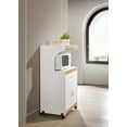 thumbnail image 2 of Hodedah Microwave Kitchen Cart, White, 2 of 6