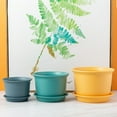 thumbnail image 5 of Cheers.US Pots for Plants, Plastic Planters with Multiple Drainage Holes and Tray - Plant Pots, Modern Decor Planters for Bedroom, Study, Flower Stand-5.9''/7.0''/8.4'', 5 of 7