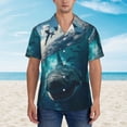 thumbnail image 2 of Balery Airplane Shark Camisas hawaianas de manga corta para hombre, camisas playeras de corte holgado, camisas de vacaciones con botones,3X-Large, 2 of 7